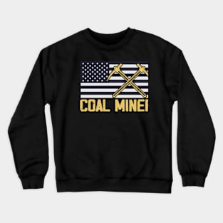 Coal Miner Flag American Patriotic Distressed Crewneck Sweatshirt